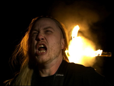 Jeff Sumrell of Solace of Requiem in Action Filming the Video for Red Sea Off of the Death Metal Album Utopia Reborn